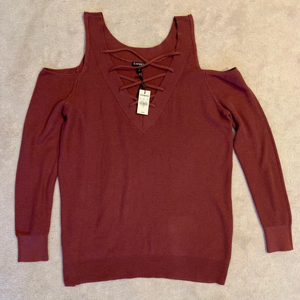 Express Two Way Lace Up Sweater